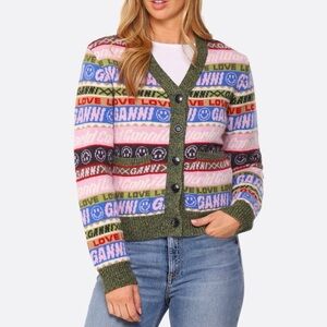 Ganni Colorful Graphic Women's Cardigan
